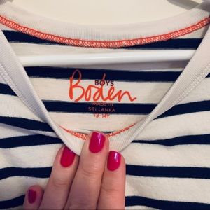 Mini Boden boys’ navy striped long-sleeve T